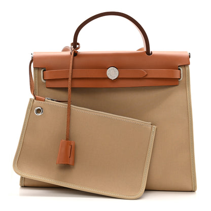 Hermes Vache Hunter Toile Officier Herbag Zip PM 31 Trench Fauve 3 of 15