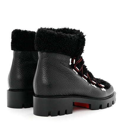 Christian Louboutin Calfskin Shearling Edelvizir Desert Boots 39 Black 4 of 8