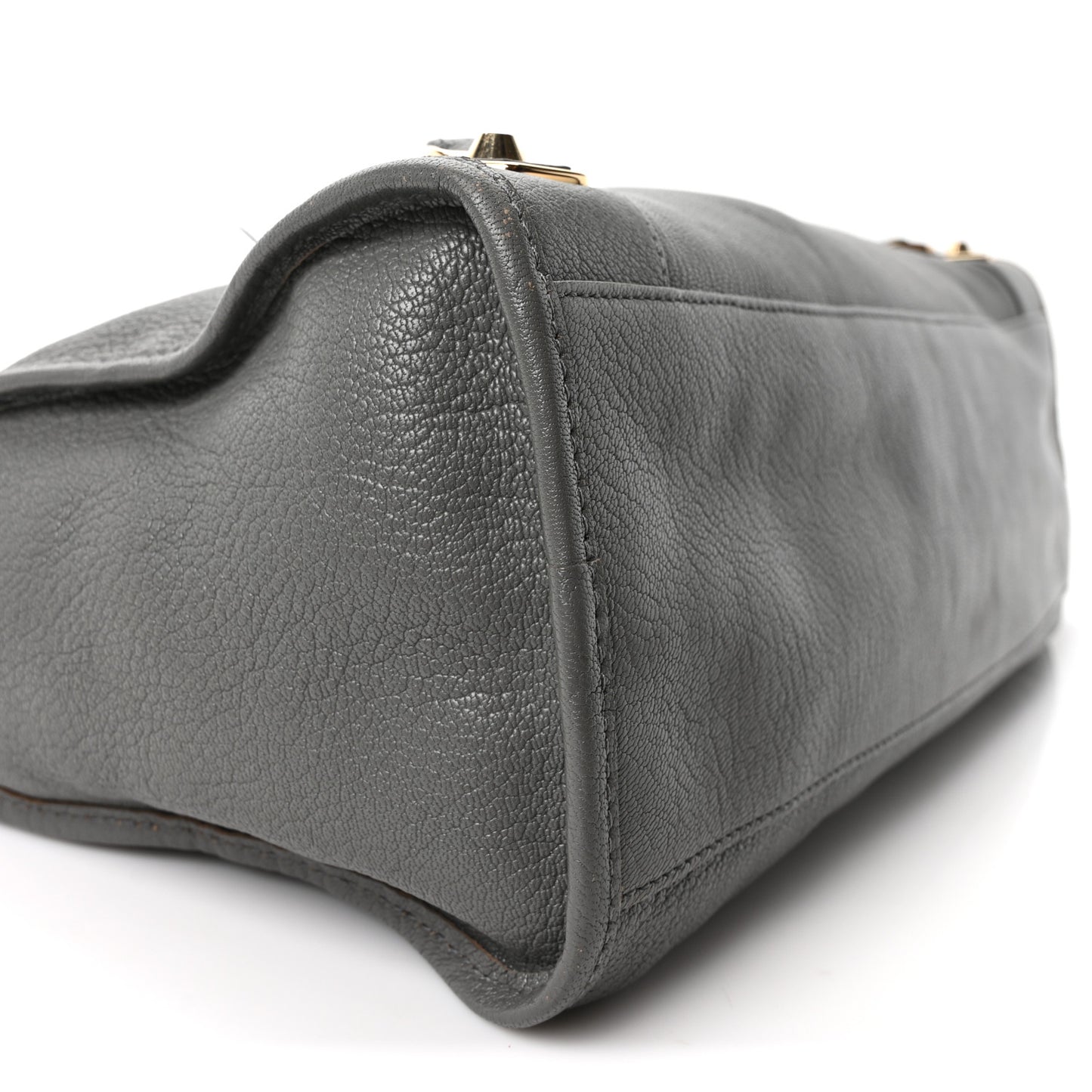 Chevre Gold Metallic Edge Hardware City Gris Acier