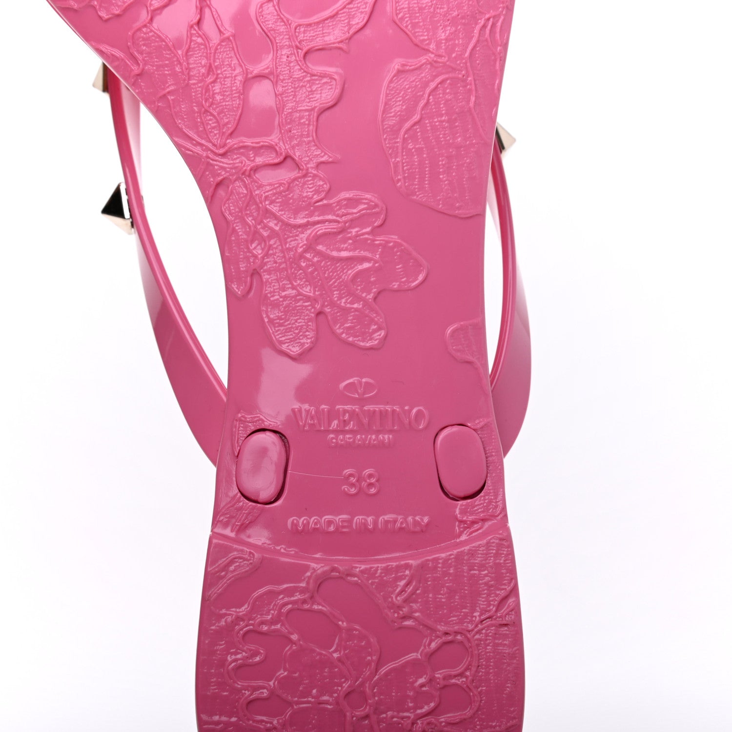 Valentino Garavani PVC Jelly Rockstud Bow Thong Sandals 38 Pink 7 of 9