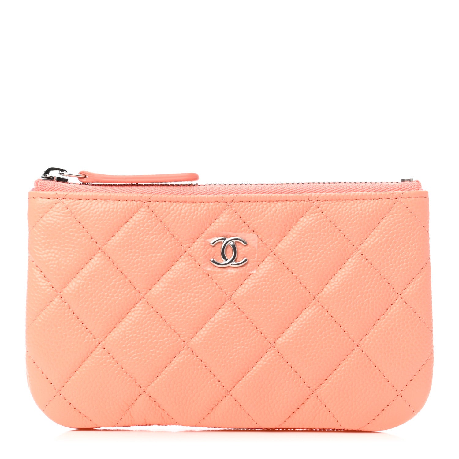 Chanel Caviar Quilted Small Cosmetic Case Coral 1 of 8