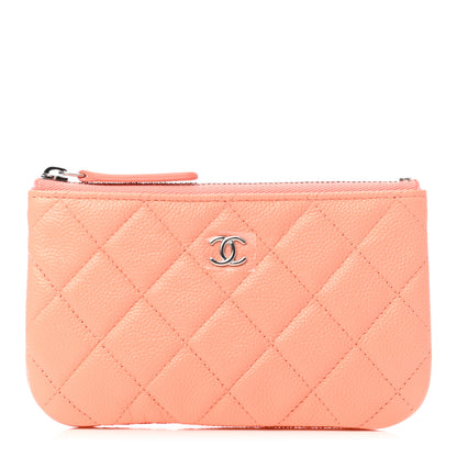 Chanel Caviar Quilted Small Cosmetic Case Coral 1 of 8