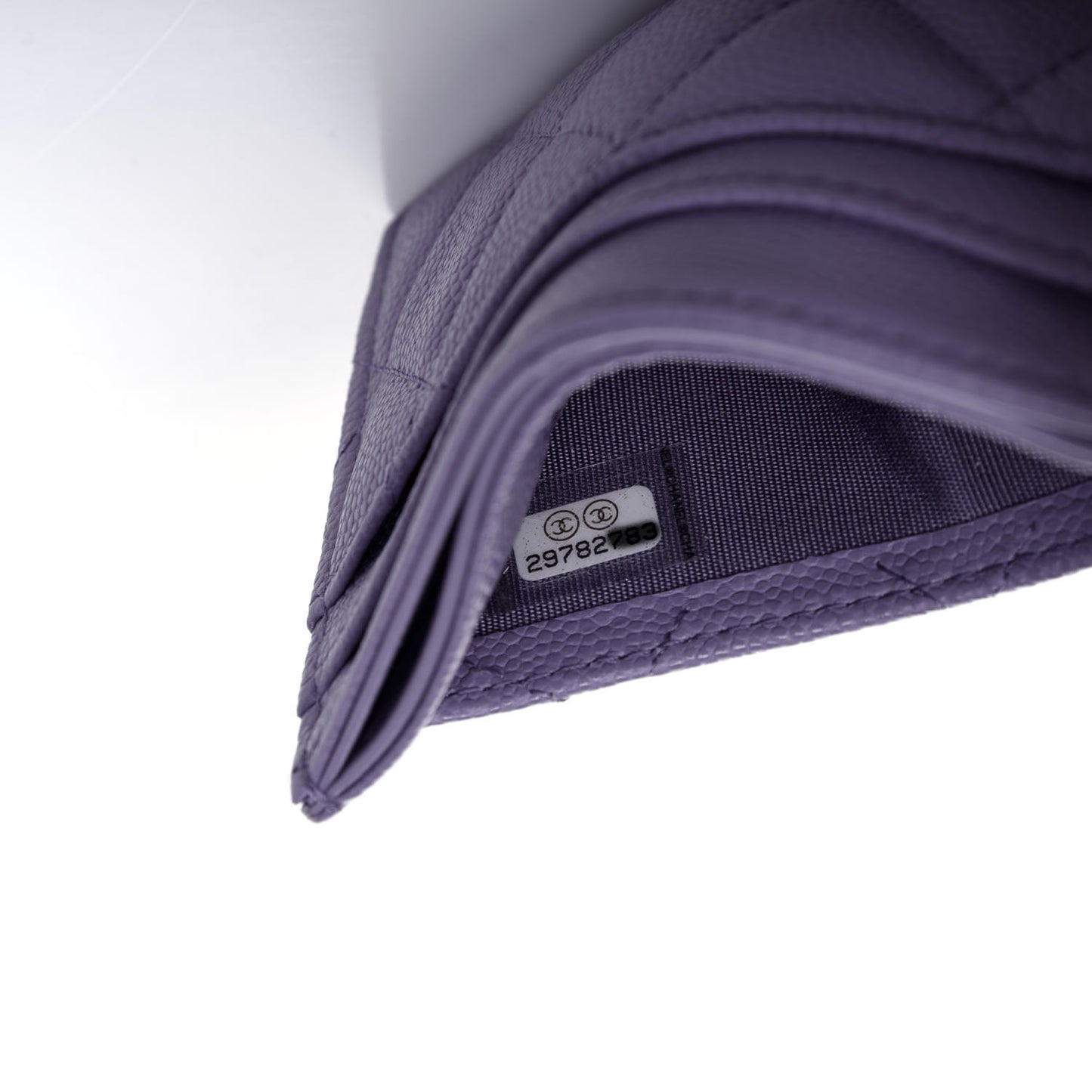 Caviar Quilted Card Holder Purple