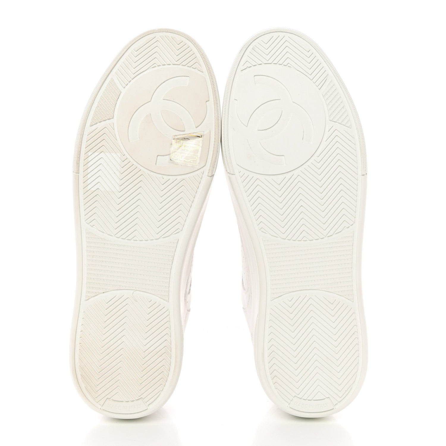 Chanel Calfskin CC Womens Sneakers 37.5 White 5 of 11