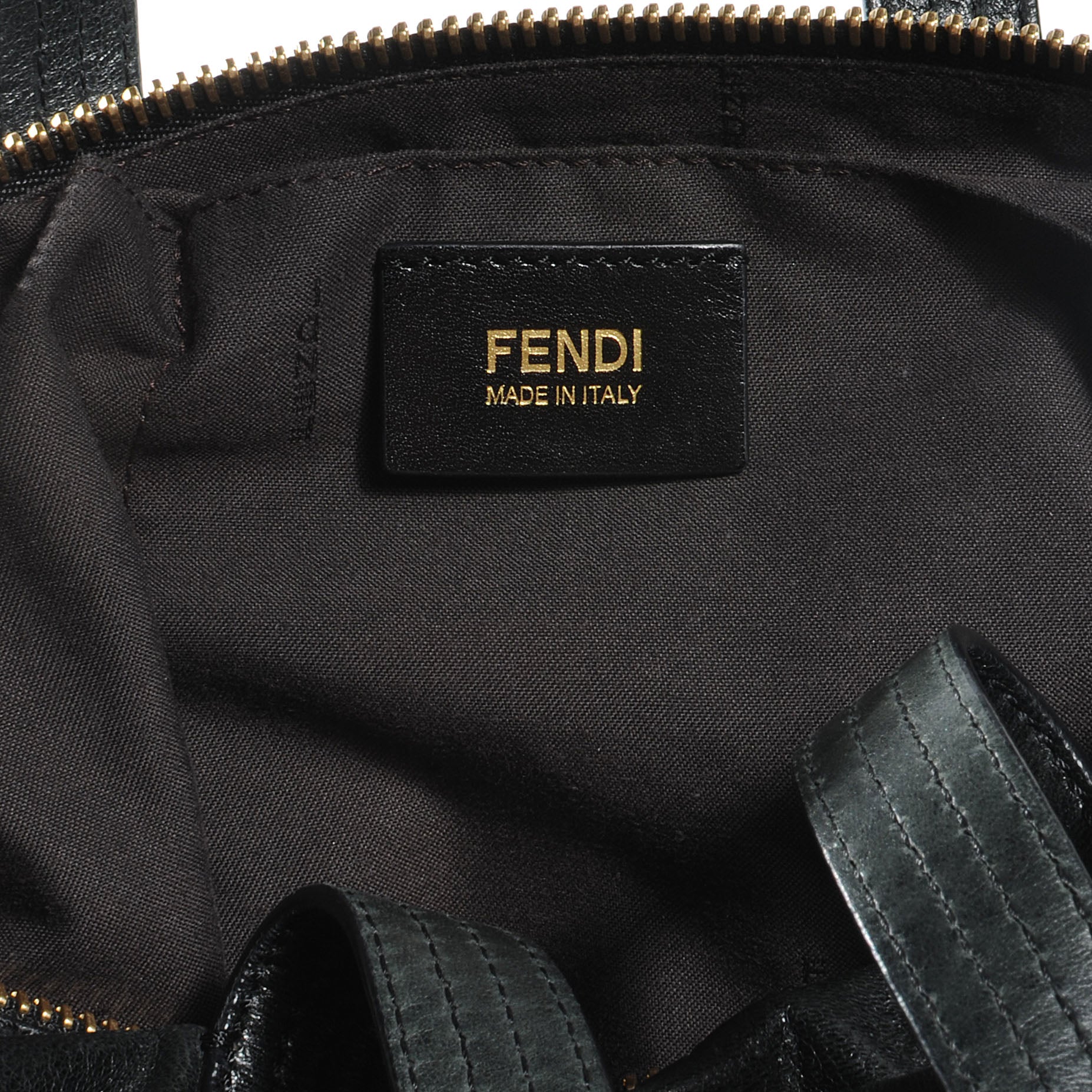 Fendi Goatskin Zip It Satchel Black 6 of 7