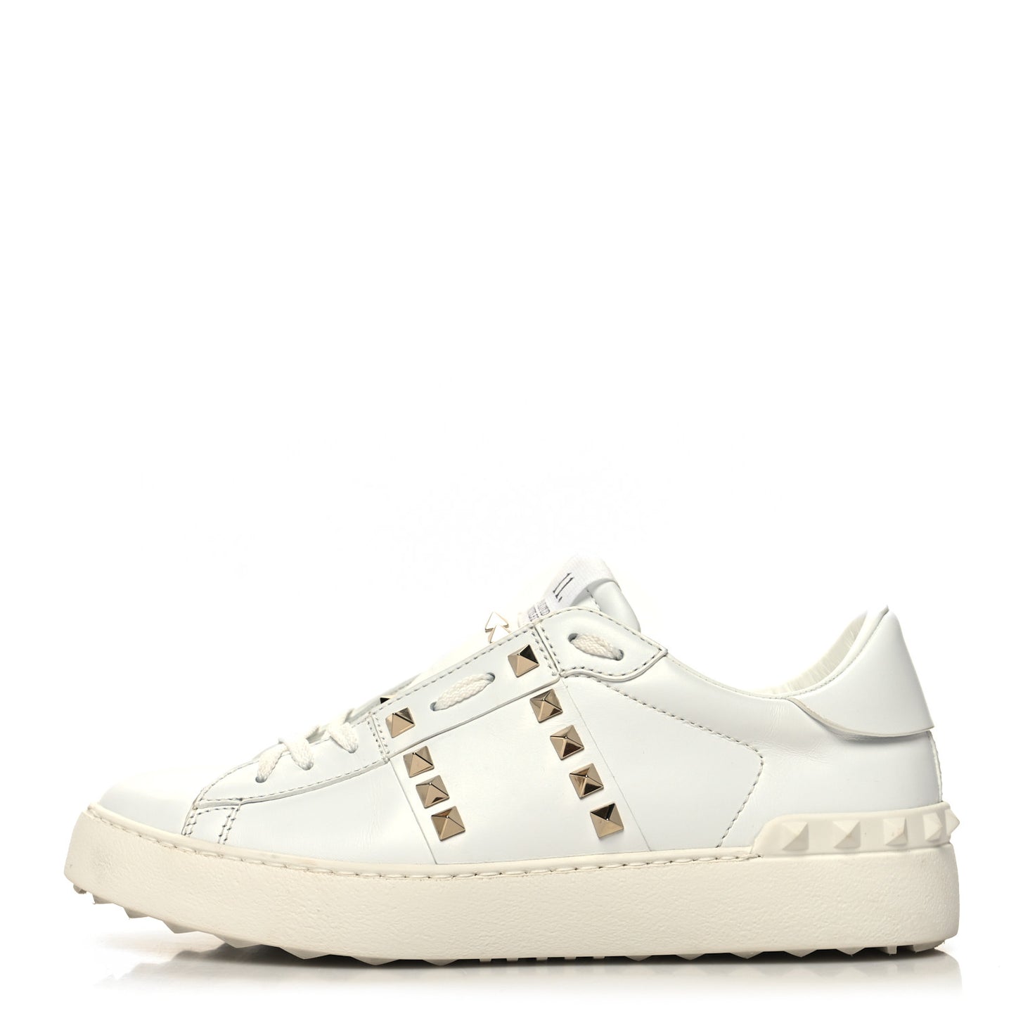 Calfskin Rockstud Untitled Open Sneakers 39 White
