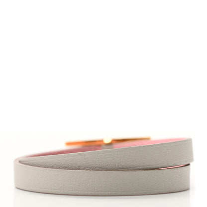 Hermes Swift Behapi Double Tour Bracelet T3 Rose Sakura Gris Perle 3 of 5