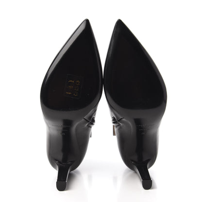 Saint Laurent Santiago Russo Kate 85 Zip Bootie 38 Black 5 of 9