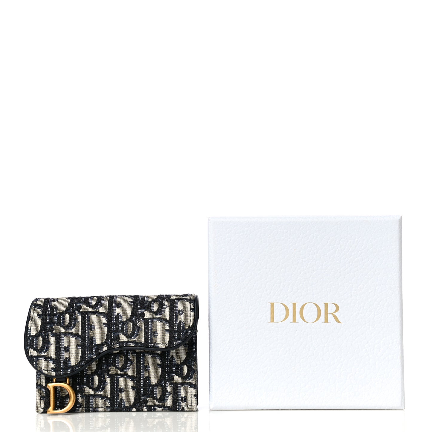 Oblique Saddle Card Holder Blue