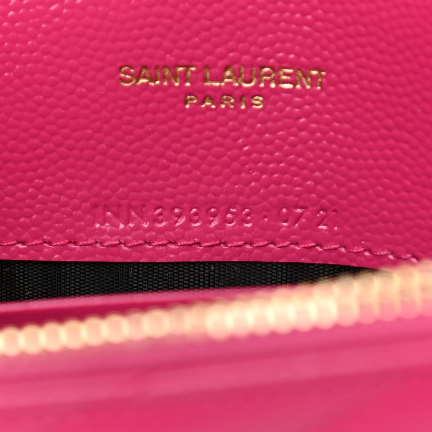 Grain De Poudre Matelasse Chevron Monogram Envelope Chain Wallet Fresh Fuchsia