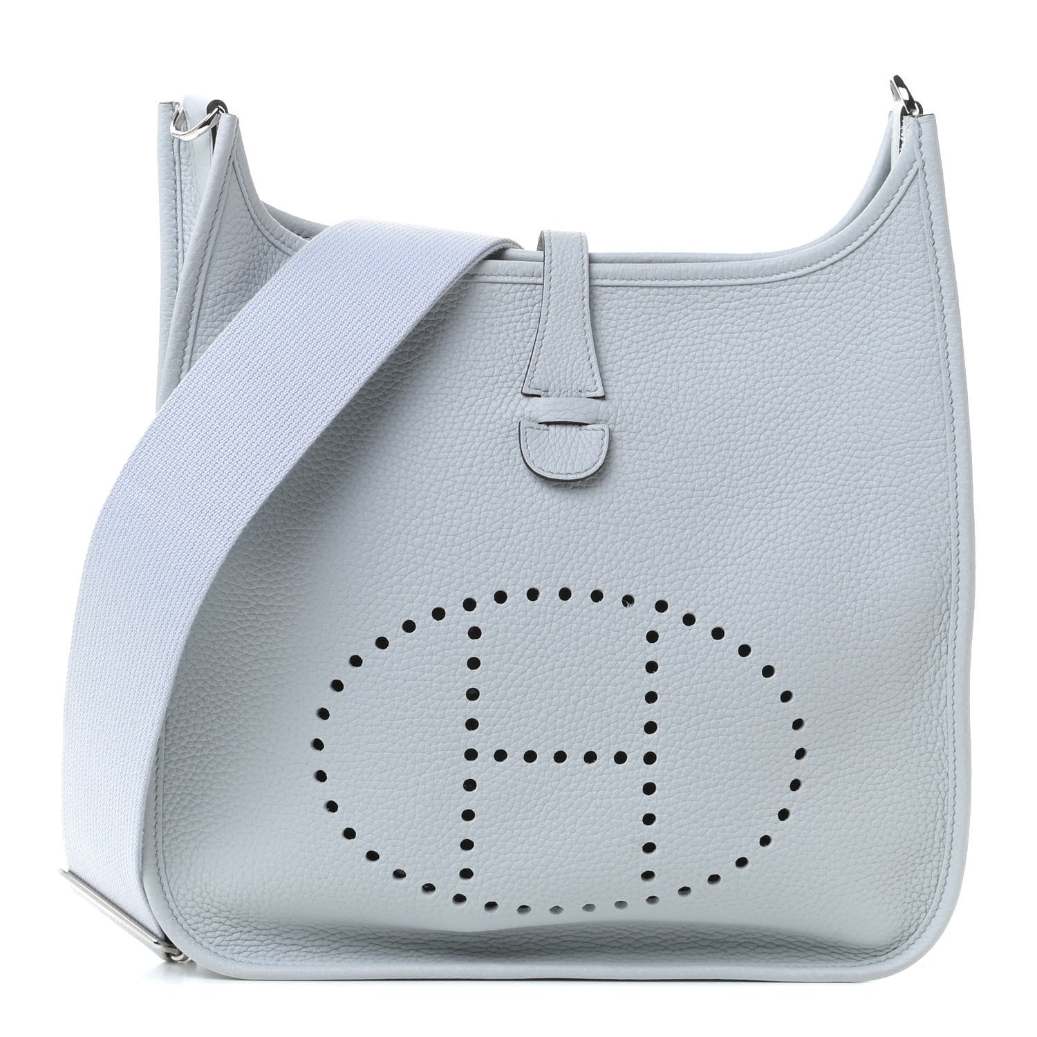 Hermes Taurillon Clemence Evelyne III PM Bleu Pale 1 of 11