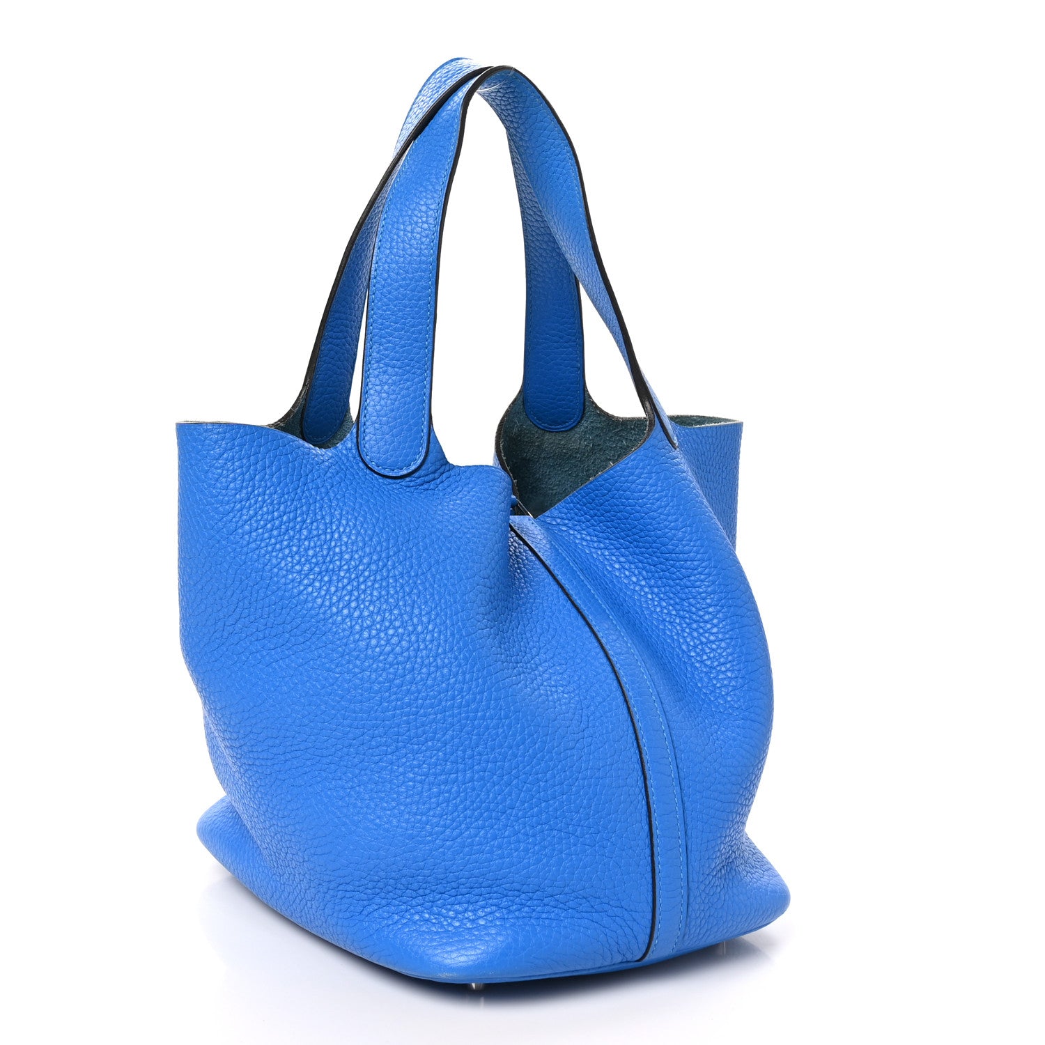 Hermes Taurillon Clemence Picotin Lock 22 MM Bleu Hydra 3 of 13