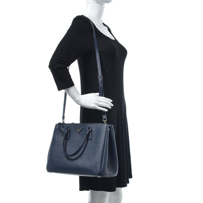 Prada Saffiano Medium Galleria Double Zip Tote Baltico 2 of 12