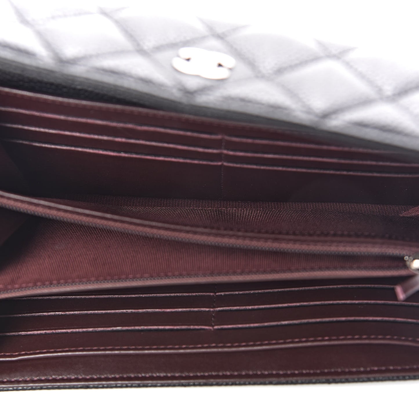 Caviar Quilted Large Gusset Flap Wallet Black