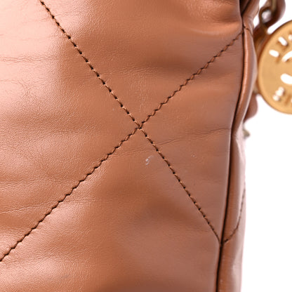Chanel Shiny Calfskin Quilted Small Chanel 22 Camel 11 of 12