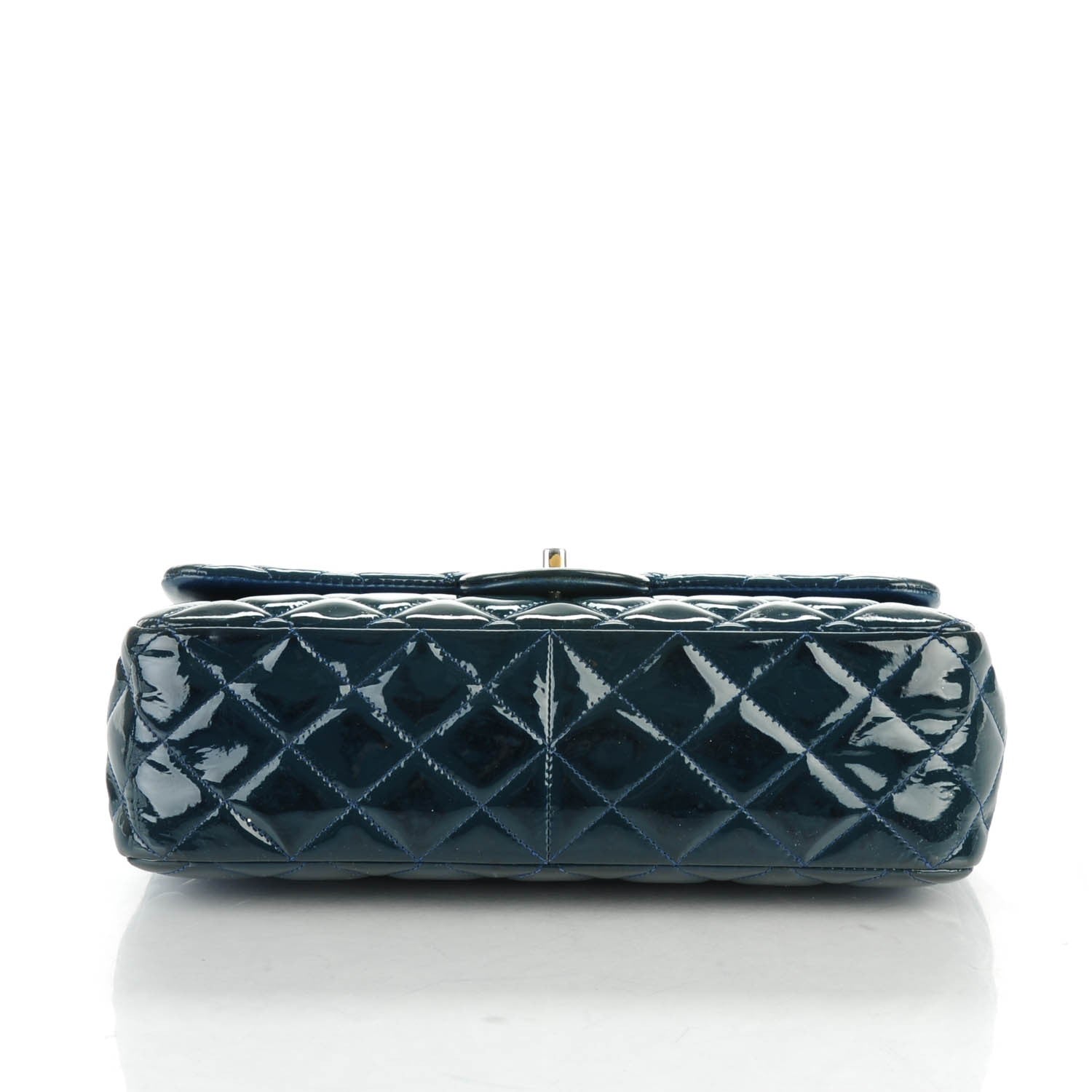 Chanel Patent Quilted Jumbo Double Flap Navy Blue 6 of 10