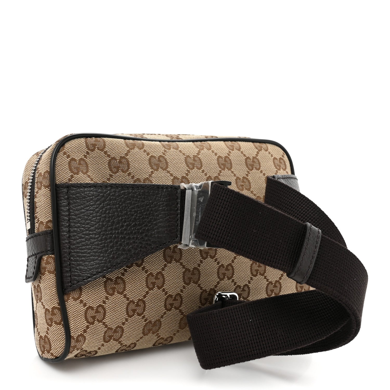 Gucci Monogram Dollar Calfskin Belt Bag Beige Ebony Testa di Moro Marrone Scuro 3 of 9
