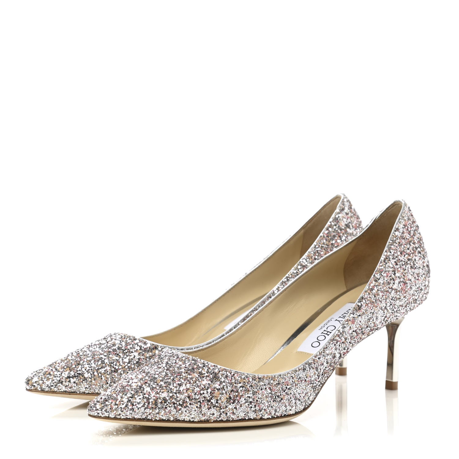 Jimmy Choo Speckled Glitter Pointy Toe Romy 60 Pumps 38 Viola Mix 3 of 9