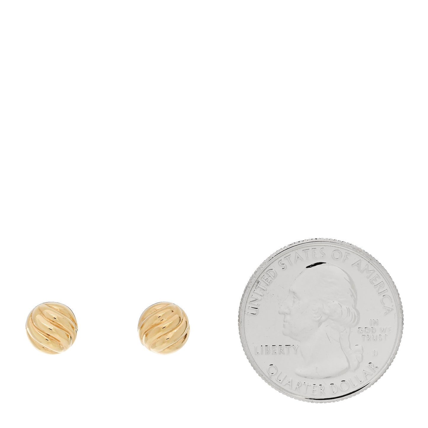 18K Yellow Gold 8mm Sculpted Cable Earrings