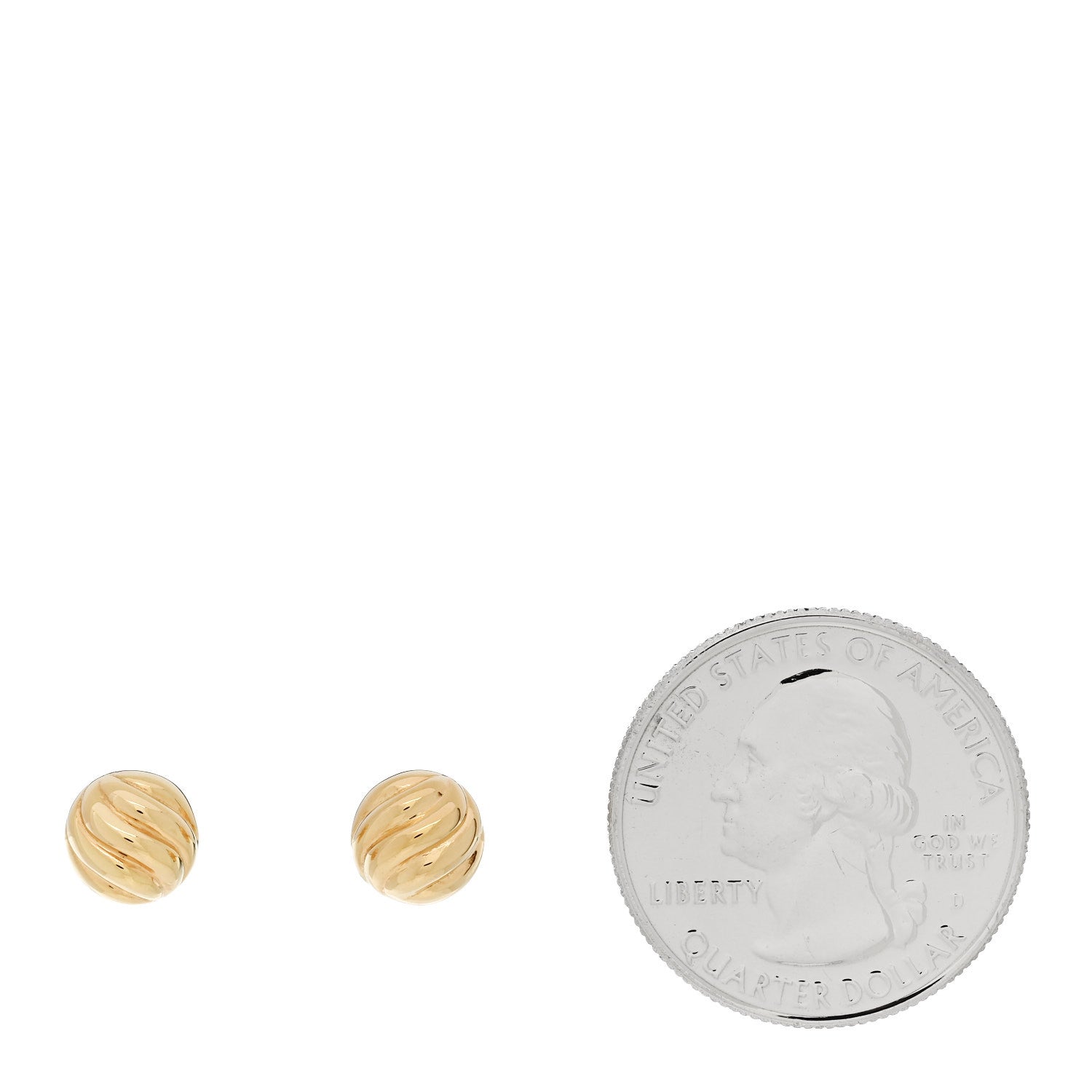 David Yurman 18K Yellow Gold 8mm Sculpted Cable Earrings 2 of 4