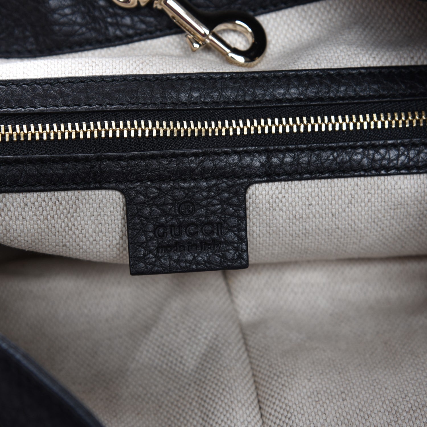 Gucci Pebbled Calfskin Medium Soho Chain Shoulder Bag Black 6 of 7