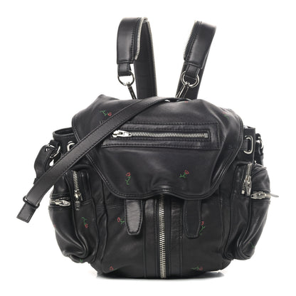 Alexander Wang Lambskin Rose Studded Mini Marti Convertible Backpack Black Rhodium Hardware 1 of 6