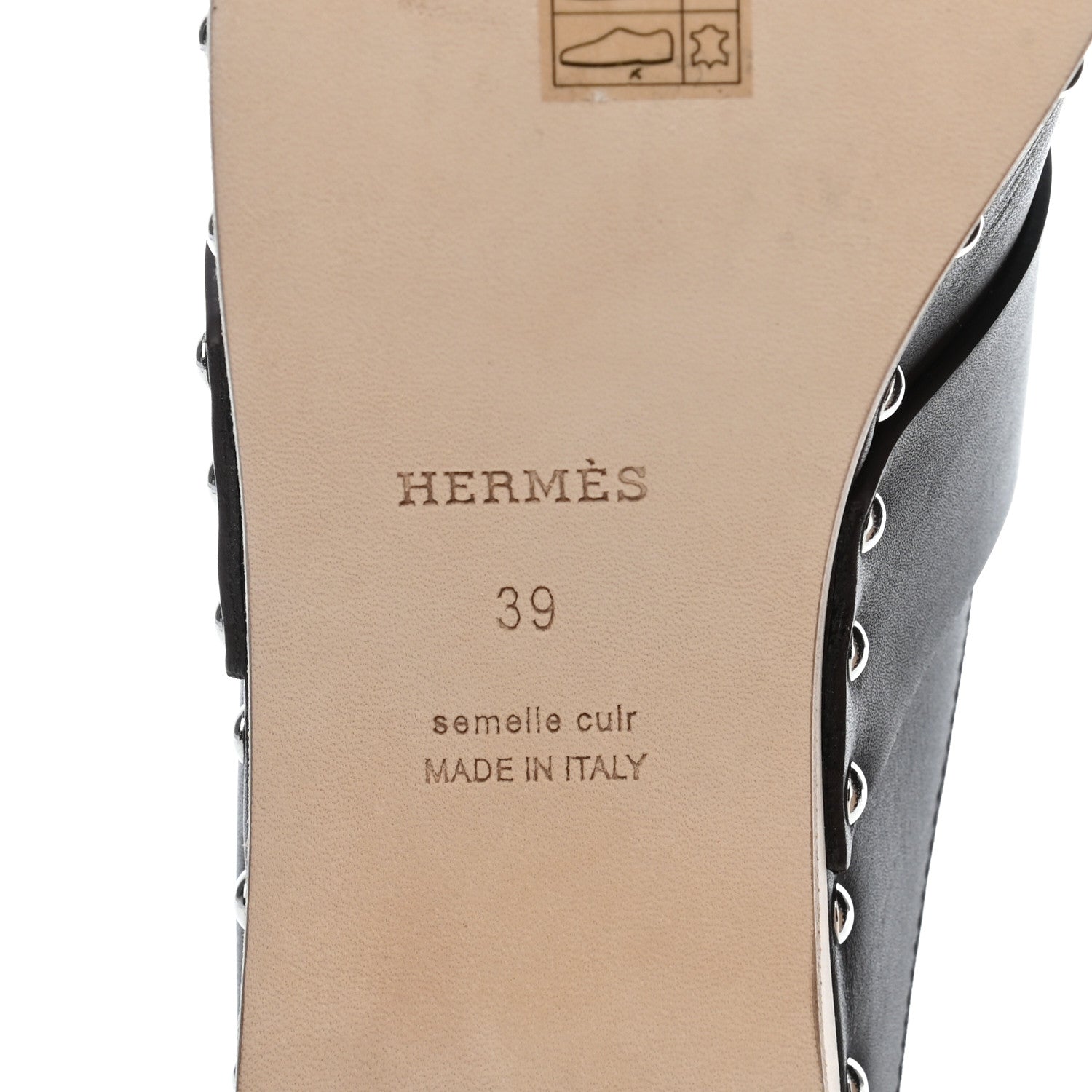Hermes Calfskin Calya Mules 39 Cafe 7 of 7