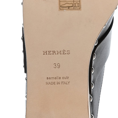 Hermes Calfskin Calya Mules 39 Cafe 7 of 7