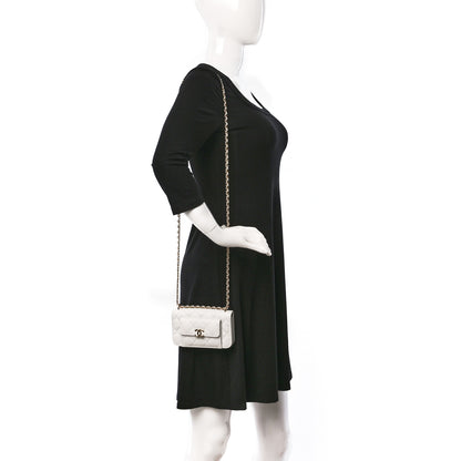 Chanel Caviar Quilted Pocket Twins Clutch With Chain White 2 of 10