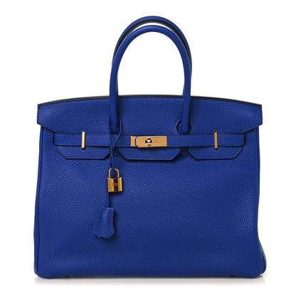 Hermes Taurillon Clemence Birkin 35 Bleu Electrique 1 of 12