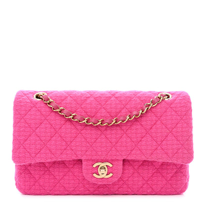Chanel Tweed Quilted Medium Double Flap Fuchsia 1 of 11