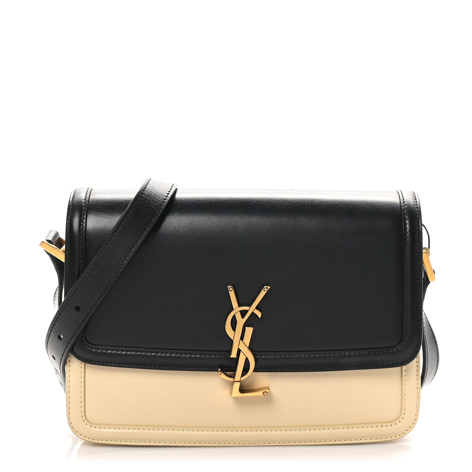Saint Laurent Soft UltraCalfskin Monogram Medium Solferino Satchel Black Burro 1 of 11