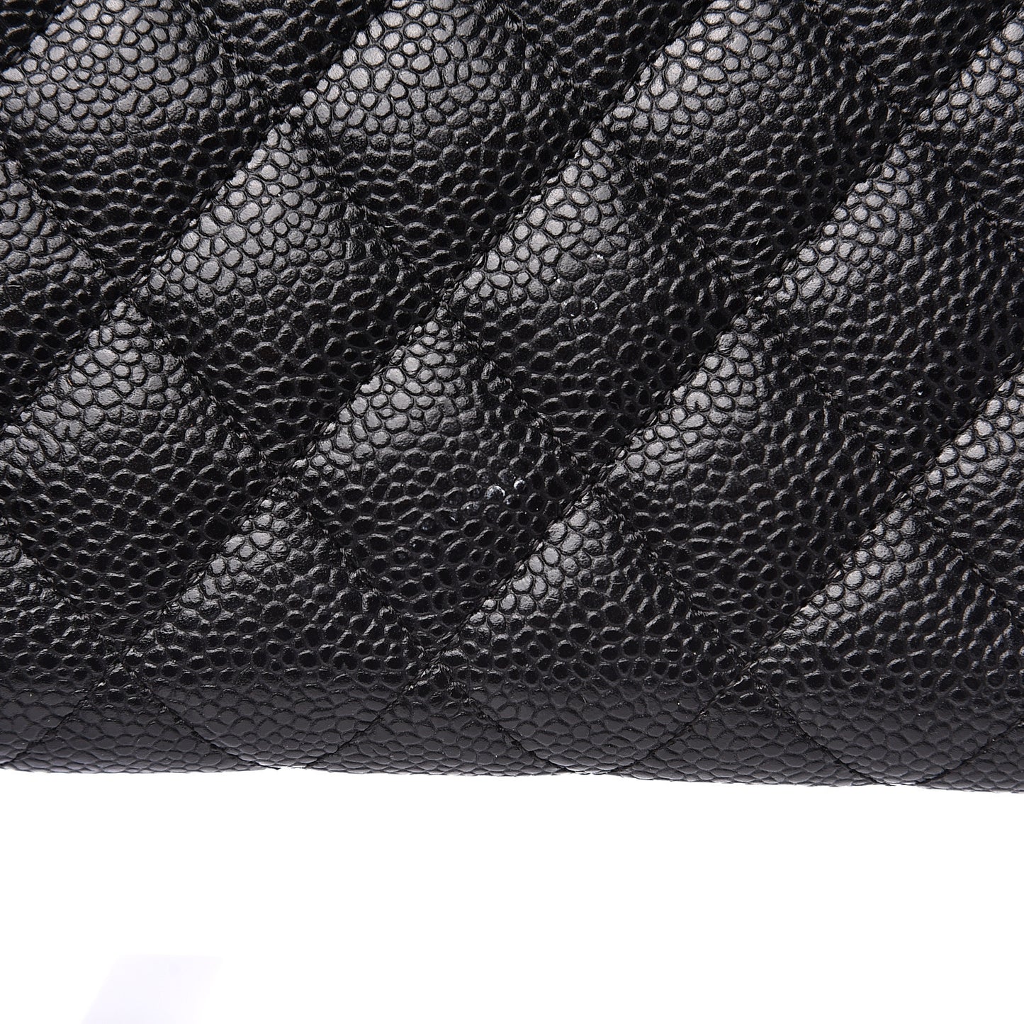 Caviar Quilted Large Gusset Zip Around Wallet Black