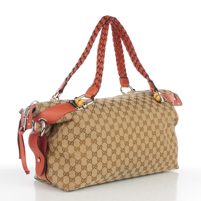 Gucci Monogram Medium Bamboo Bar Tote Orange 4 of 10