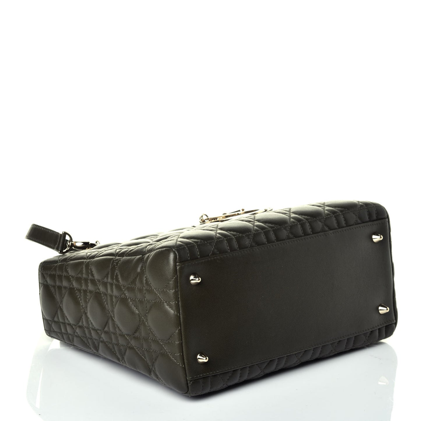 Lambskin Cannage Medium Lady Dior Olive Green