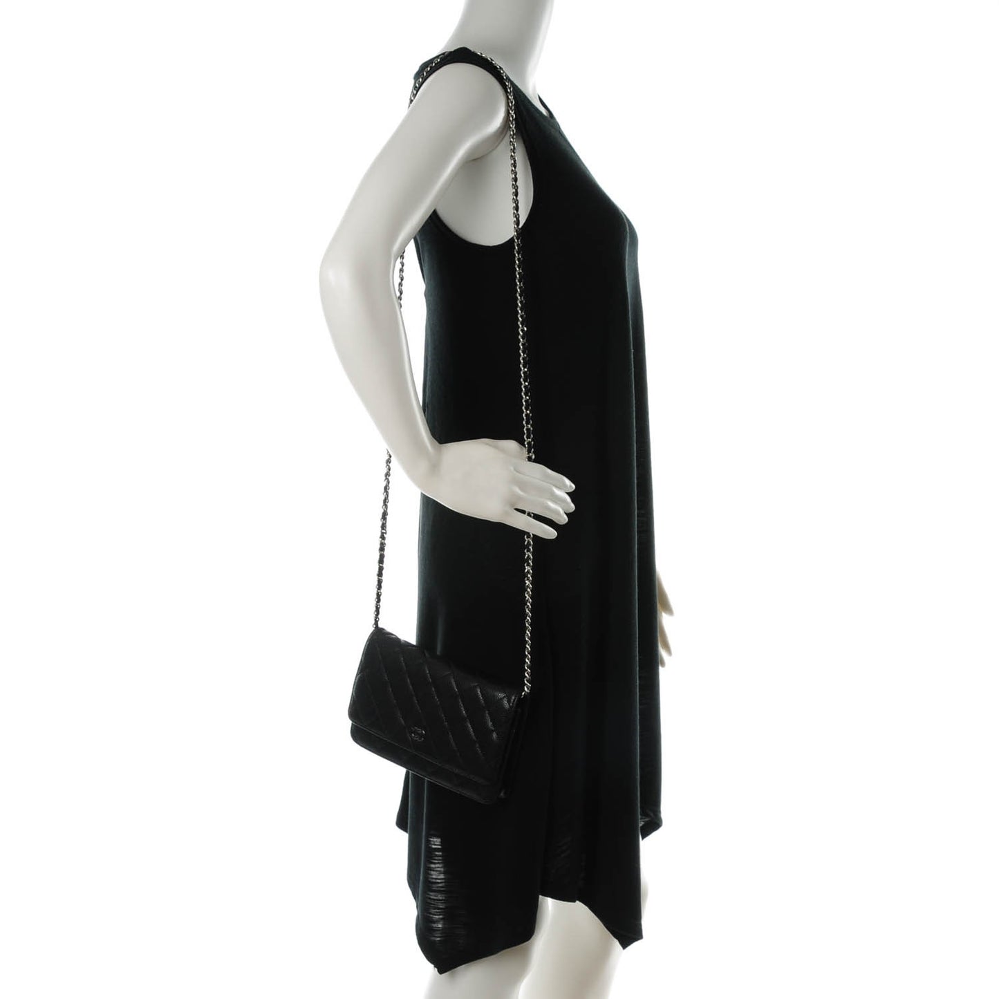 Caviar Quilted Wallet On Chain WOC Black