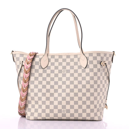 Louis Vuitton Damier Azur Braided Neverfull MM Pink 3 of 9