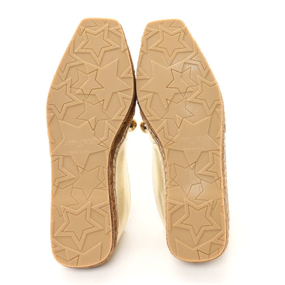 Jimmy Choo Metallic Lambskin Pearl Dru Espadrille Flats 37 Gold 6 of 9