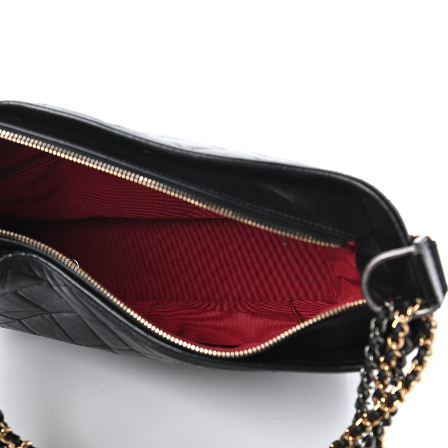 Aged Calfskin Quilted Medium Gabrielle Hobo Black