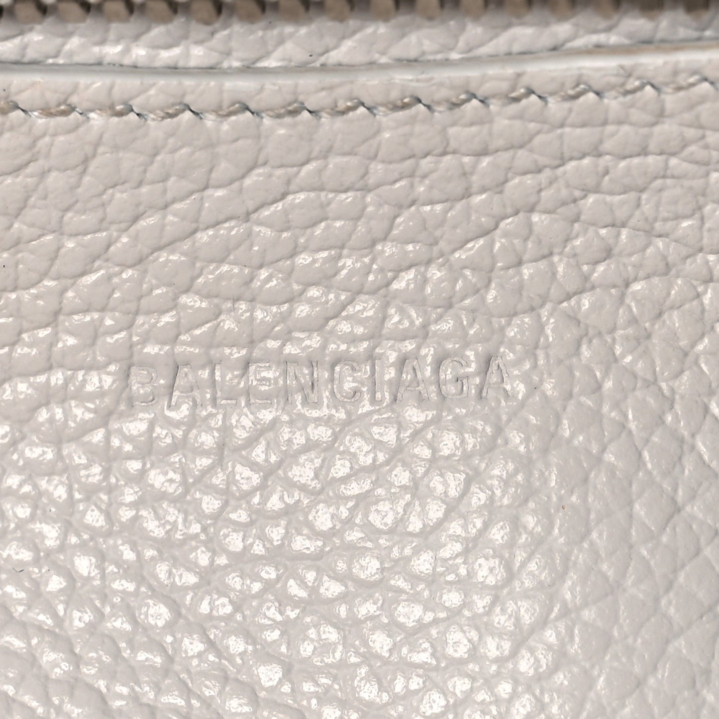 Grained Calfskin Neo Classic Silver Hardware Mini City Chalky White