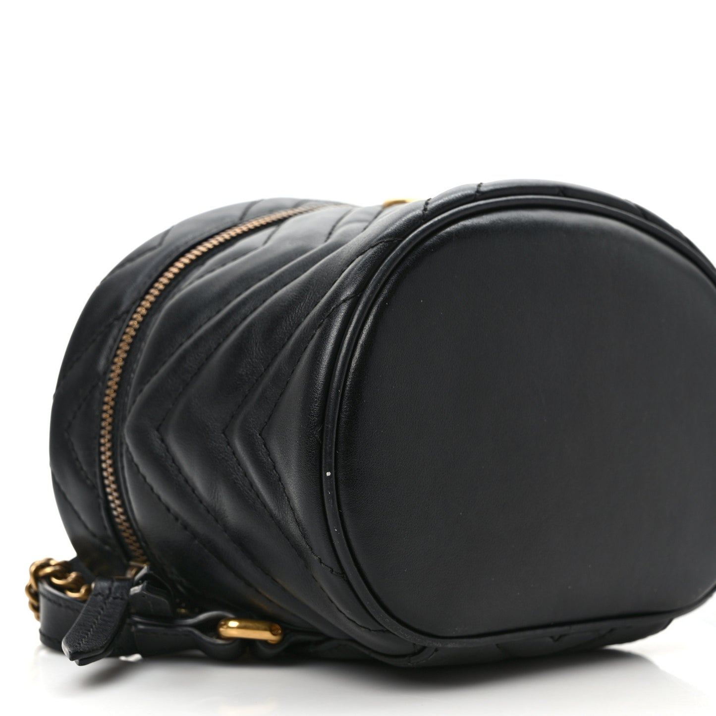 Calfskin Matelasse Mini GG Marmont Round Backpack Black