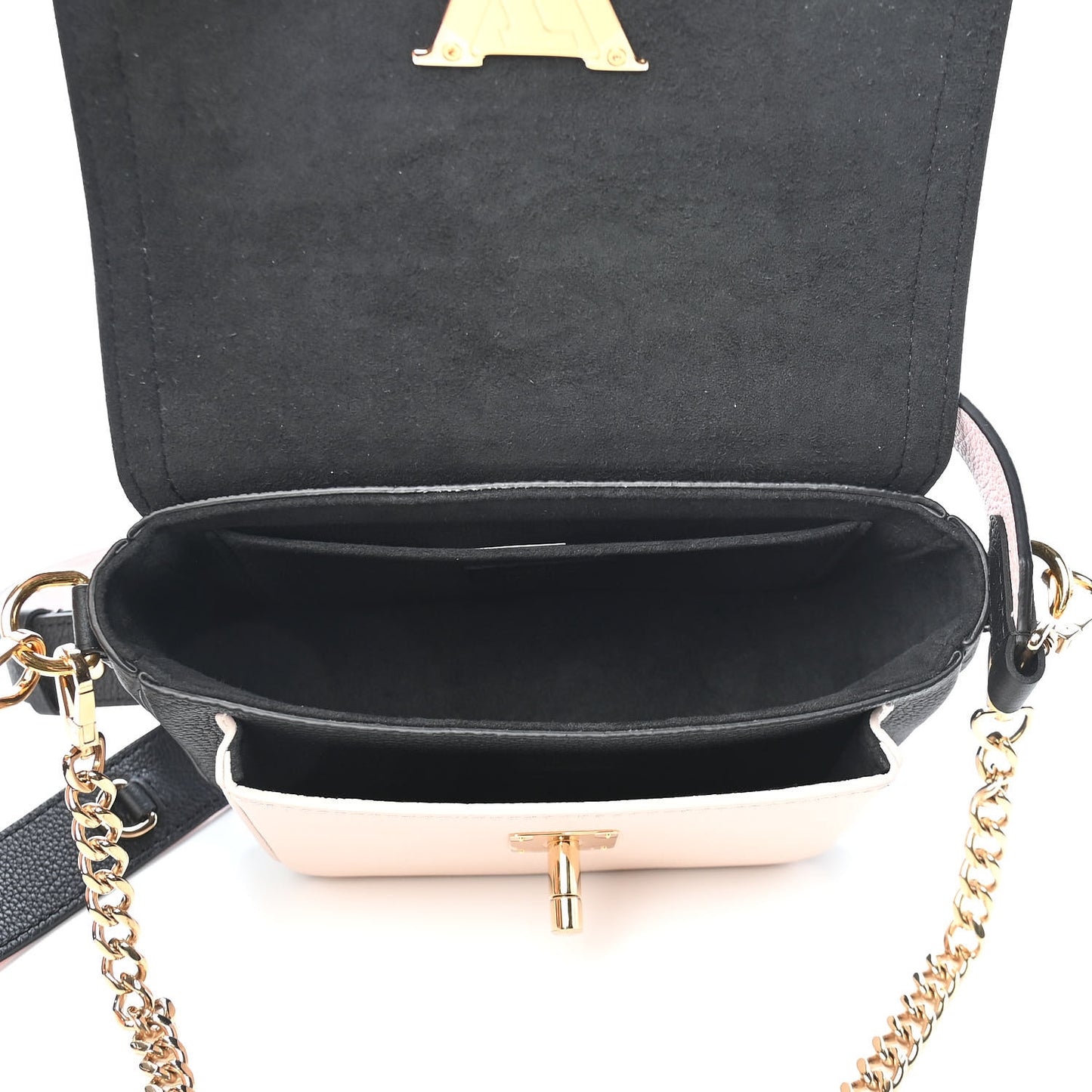Grained Calfskin Lockme Tender Black