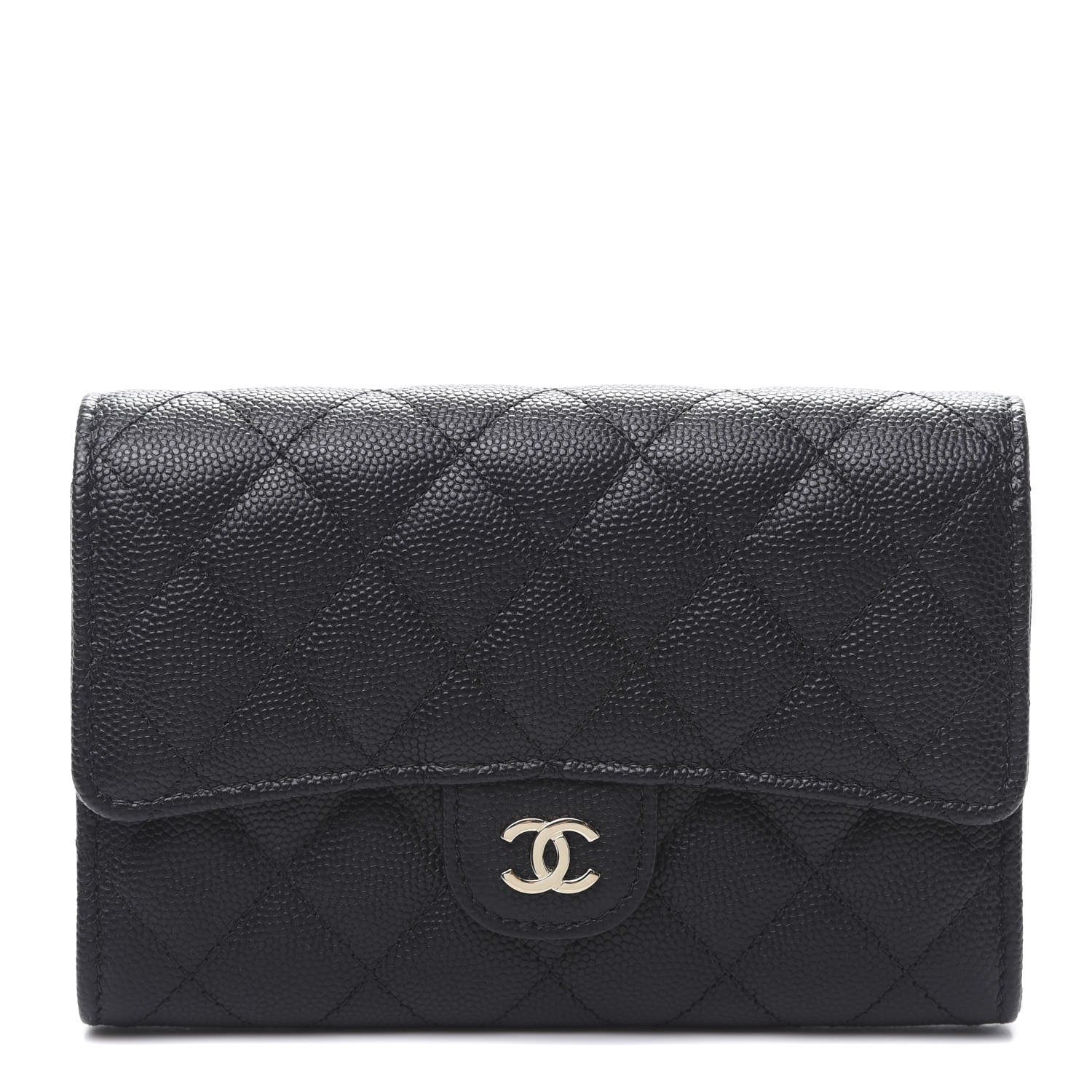 Chanel Caviar Quilted Medium Flap Wallet Black 1 of 9