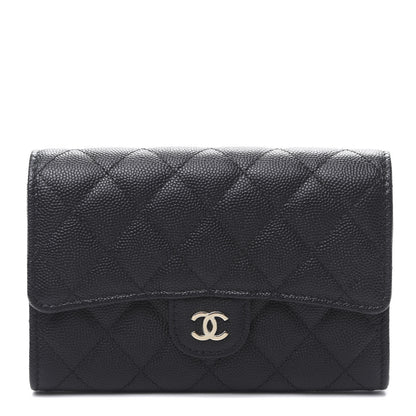Chanel Caviar Quilted Medium Flap Wallet Black 1 of 9