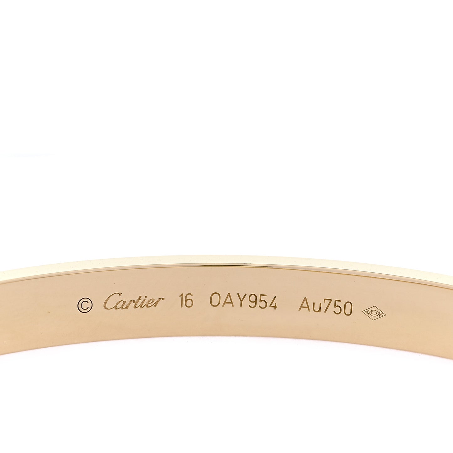 18K Yellow Gold Love Bracelet 16
