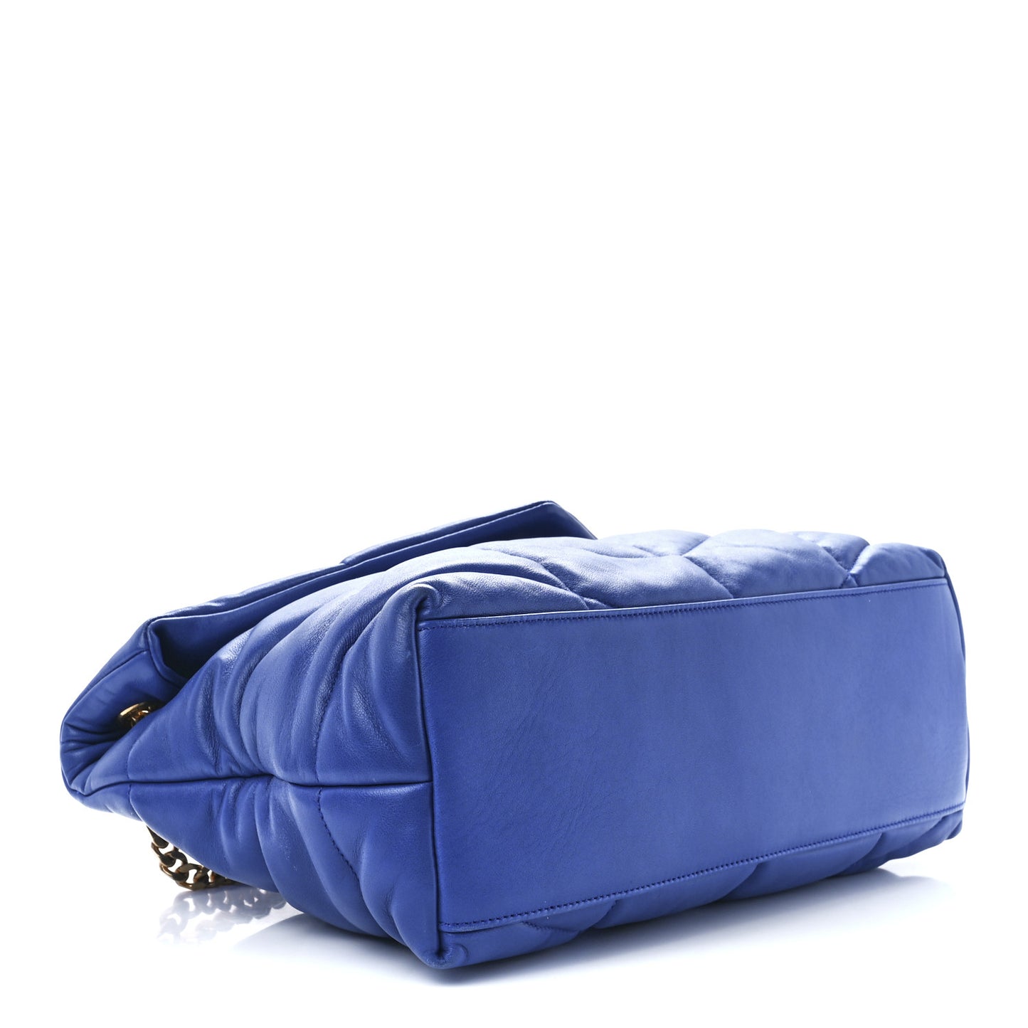 Lambskin Quilted Medium Loulou Puffer Monogram Chain Satchel Majorele Blue