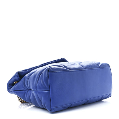 Saint Laurent Lambskin Quilted Medium Loulou Puffer Monogram Chain Satchel Majorele Blue 4 of 12