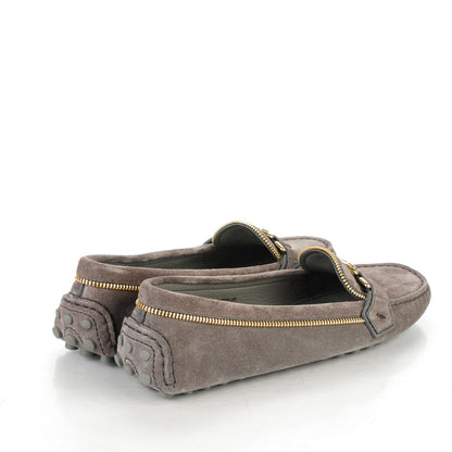 Louis Vuitton Suede Zipper Oxford Loafers 38 Grey 4 of 5