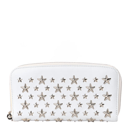 Jimmy Choo Calfskin Filipa Star Zip Around Wallet White 1 of 19