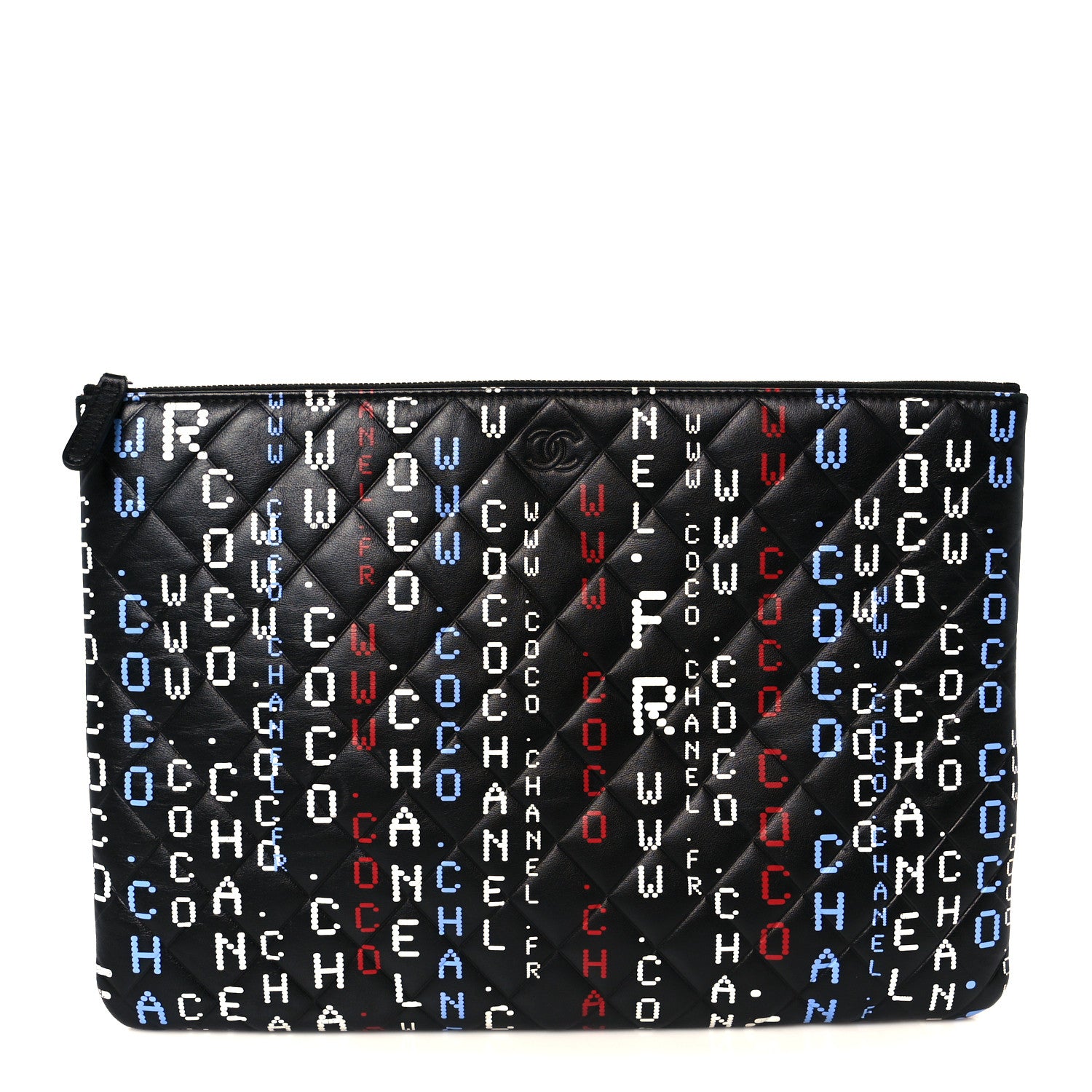 Chanel Lambskin Quilted Large Data Center Cosmetic Case Black 1 of 8